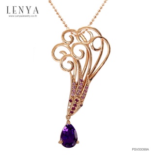 Lenya Jewelry  จี้ประดับพลอยอเมทีสต์ (Amethyst) แซฟไฟร์สีชุมพู(Pink Sapphire) ทับทิม(Ruby)
