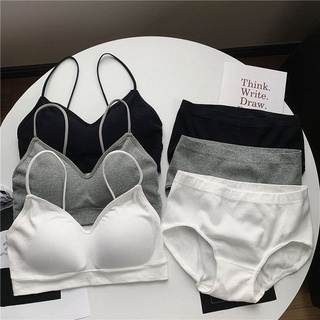 Bra + panties set สปอตบราเซ็กซีเสริมฟองน้ำ อัพทรงสวย อยู่ทรง เก๋ๆ ขยายได้ตามขนาดของลำตัว ให้ความกระชับปานกลางถึงมาก