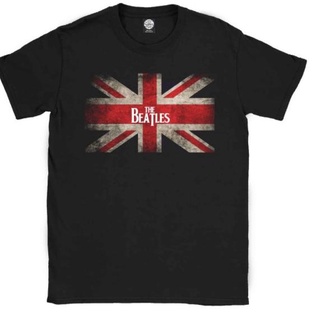 เสื้อยืด พิมพ์ลายธงวงดนตรี THE BEATLES วงร็อคดนตรี