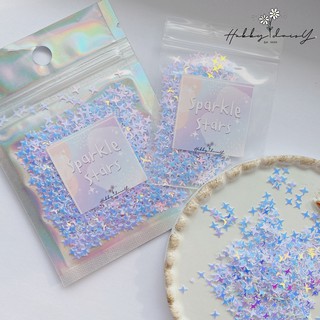 กลิตเตอร์โฮโลแกรม เลื่อมวิ้งๆ ดาว 4 แฉก Sparkle Star l กลิตเตอร์ตกแต่งเล็บ เรซิ่น DIY