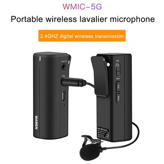 MAMEN WMIC-5G Wireless Lavalier Microphone Lapel Collar Clip-on Mic for Interview Recording Studio Microphones