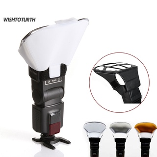 Wt| Universal Speedlight Flash Light Bounce Diffuser พร้อมการ์ดสะท้อนแสง 3 สี