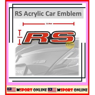 โลโก้สัญลักษณ์รถยนต์อะคริลิค RS Honda City Civic Jazz HRV CRV Perodua Myvi Bezza