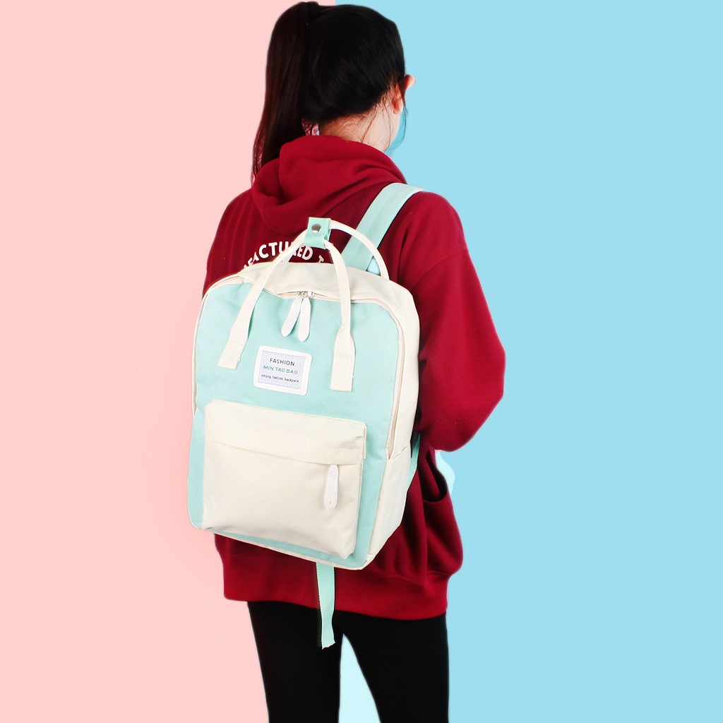 (IF956)พร้อมส่ง มี5สี กระเป๋าเป้แฟชั่นสีทรูโทน สุดน่ารัก - รูปที่ 4