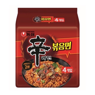 Nongshim บะหมี่เผ็ด สูตรแห้ง แบบแพ็ค 4 ซอง 524g