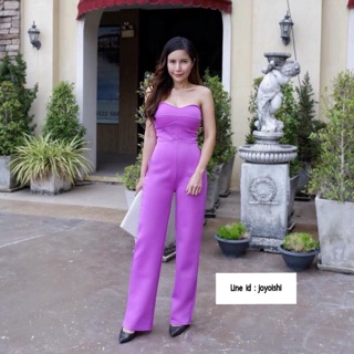 🌸Jumpsuit Kristen  ✅สีม่วง