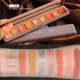 💄💄💄HOT【COD】อายแชโดว์ครีม อายแชโดว์เนื้อทราย โนโว อายแชโดว์ 9 สี