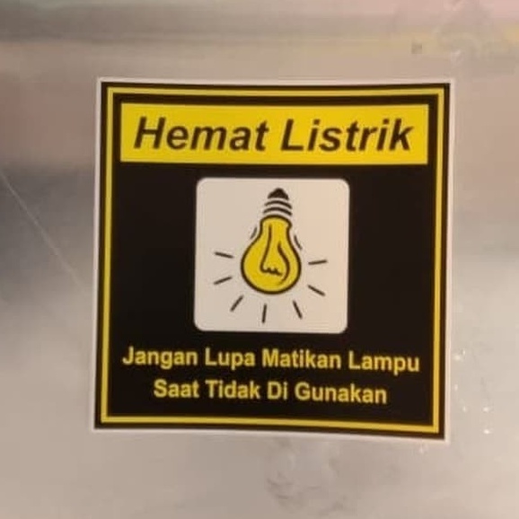 K3 STICKER ป้ายความปลอดภัย SAVES ELECTRICITY UK 10X10CM