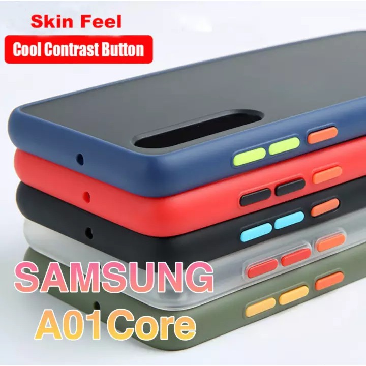 [ส่งจากไทย] เคสกันกระแทก ปุ่มสีผิดด้าน Case Samsung Galaxy A01Core เคสโทรศัพท์ ออฟโป้ ขอบนิ่มหลังแข็ง เคส A01core
