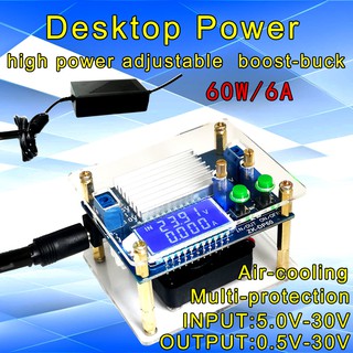DC-DC อัตโนมัติ CC CV Boost / Buck Converter โมดูล 0.5-30V 6A 60W ปรับแหล่งจ่ายไฟโวลต์มิเตอร์แอมป์มิเตอร์
