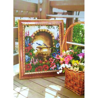 *พร้อมส่ง* ชุดปักครอสติช นกในสวน นกกินน้ำ (Birdland Cross stitch kit)