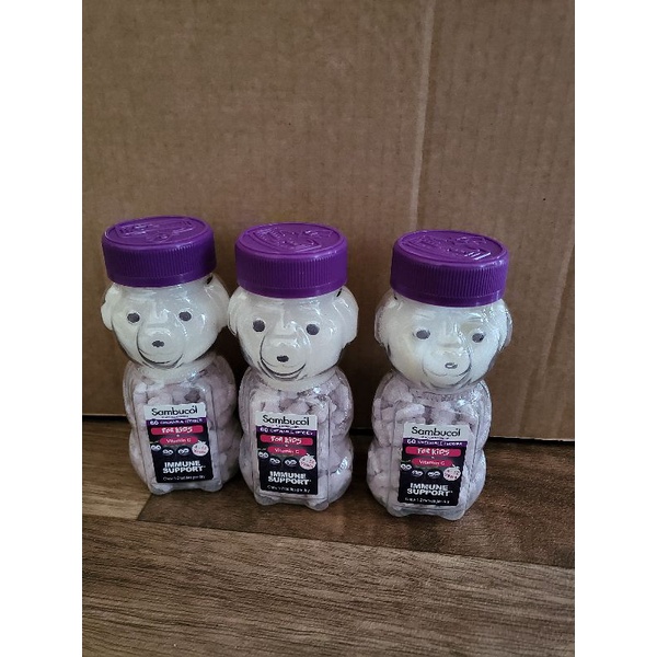 (พร้อมส่งของมางน้อยมาก) Sambucol Chewable Teddies for kids (60 เม็ด)