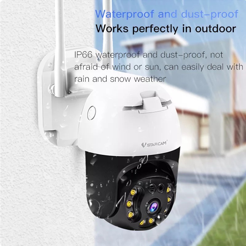กล้องวงจรปิดไร้สายPTZ 3MP Vstarcam cs64 outdoor กล้องวงจรปิดกันน้ำทนแดดหมุนได้ 355องศา กลางคืนภาพสี