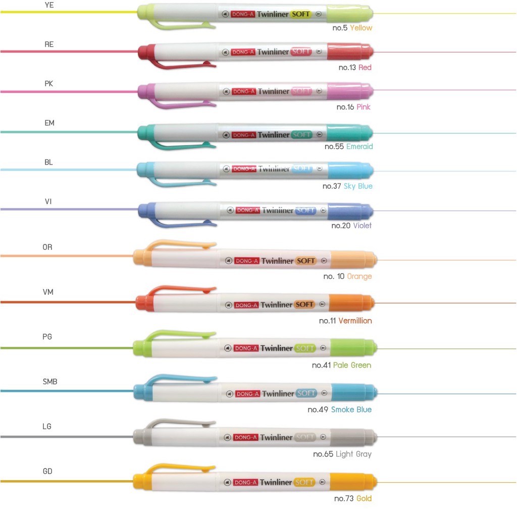 ปากกาเน้นข้อความ Twinliner Soft Dong-A set 12 สี และ 17 สี (12 สี + 5 สีใหม่ ) ปากกาไฮไลท์ ราคา ถูกที่สุด ดีลบีเคเค แกลเลอรีภาพที่ 3