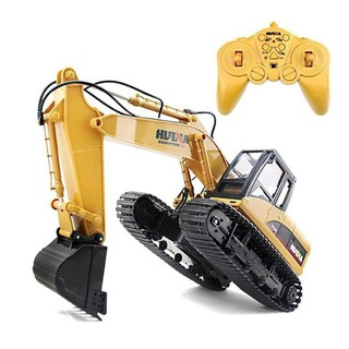 แม็คโครบังคับ รุ่น Huina1550 1/14 15CH 680 องศาการหมุนถังโลหะผสมRC Excavatorรถก่อสร้างของเล่นCool Sound/Light Effectรถบร