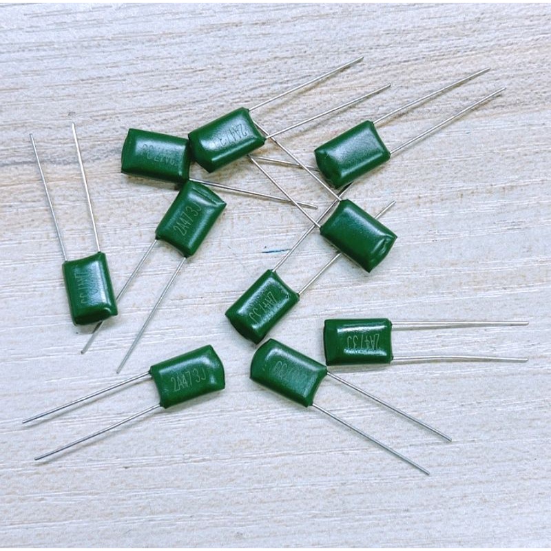 C. ไมล่า 473 2A473J 0.047uF 100V.สีเขียว (จำนวน 20 ตัว)​