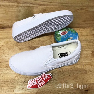 รองเท้าผ้าใบ Vans Slip-On สีขาวล้วน