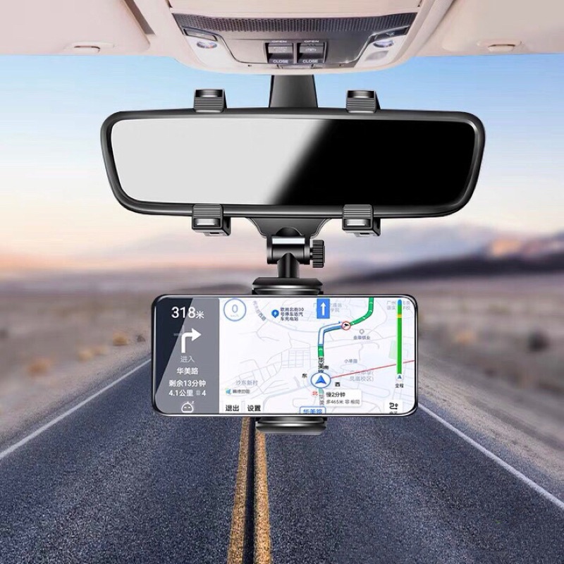 ที่วางมือถือในรถยนต์ติดกระจกมองหลัง / ที่ยึดมือถือในรถที่จับมือถือ CAR Rear View Mirror Mount