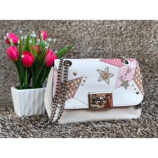 CASSIDY CROSSBODY WITH STAR PATCHWORK (COACH F66983) CHALK MULTI/SILVER