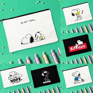 กระเป๋าเครื่องเขียนกระเป๋าดินสอมีซิปลายการ์ตูน Snoopy น่ารักสําหรับเด็ก