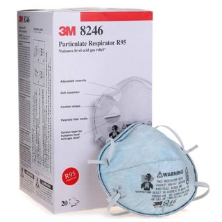 Product details of 3M (20 ชิ้น) หน้ากากป้องกันฝุ่น รุ่น 8246 ป้องกันสารเคมีไอกรดอ่อน Particulate Respirator 8246, R95