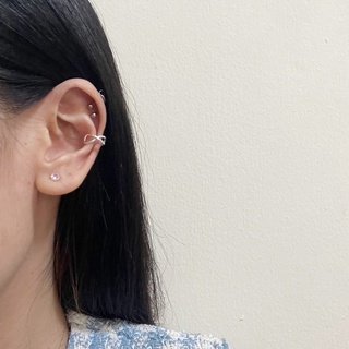 vela.cheeva : *silver925 / twisted earcuff ต่างหูหนีบเงินแท้ ทรงเกลียว ( ราคาต่อข้าง )