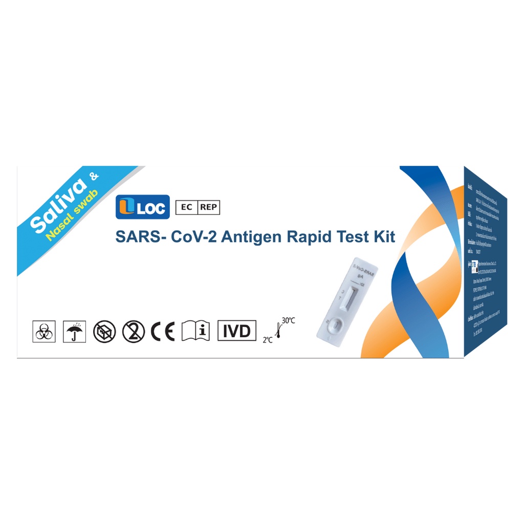 LOC SARS-CoV-2 Antigen Rapid Test Kit ชุดตรวจโควิด - 19 ด้วยตนเอง กล่อง 25 ชุดการทดสอบ