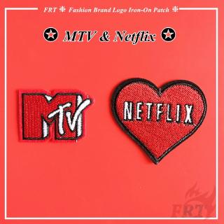 ตัวรีดติดเสื้อ ลาย Mtv &amp; Netflix 1 ชิ้น/2 ชิ้น