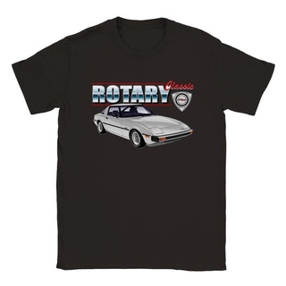 แขนสั้นcrew neckเสื้อยืด ลาย Mazda Rx7 Coupe Rotary คุณภาพดี สีดํา (8 สี)S-XXXXL