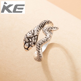 Exaggerated Jewelry Serpentine Alloy Aged Single Ring Animal Geometric Irregular Ring for girl