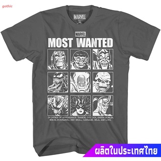 เสื้อยืดลำลอง Wanted Avengers Villains Thanos Doc Ock Goblin Venom Skull Carnage Loki Adult Tee Graphic T-Shirt For Men