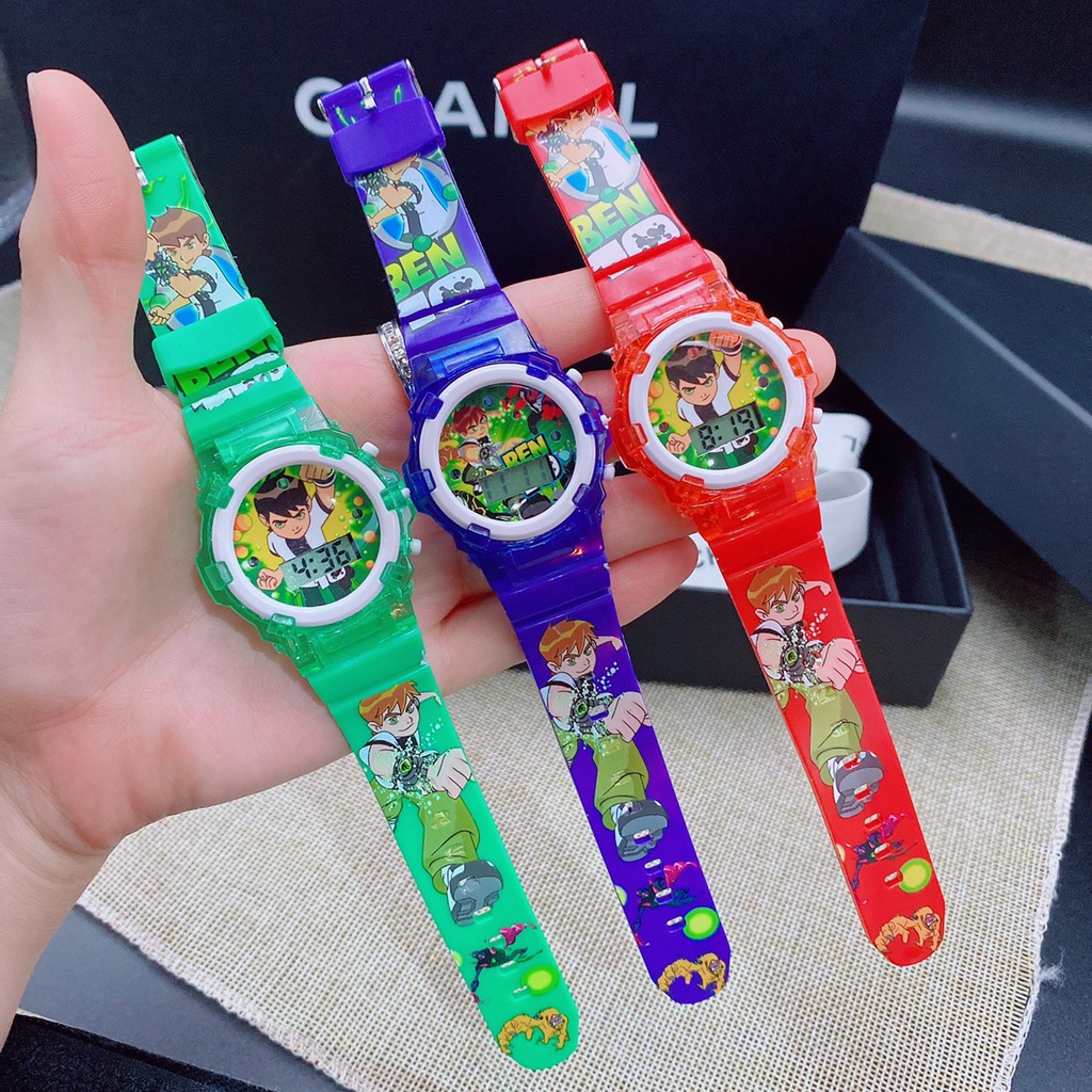 นาฬิกาเบ็นเท็น ben10  นาฬิกามีไฟวิ่งเปลี่ยนสี มีเสียงดนตรี