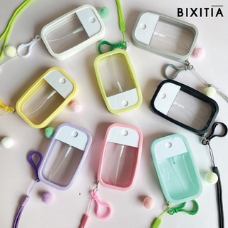 BIXITIA ตลับสเปรย์เปล่า 50 ml +เคสซิลิโคนพร้อมสายและที่ห้อยกระเป๋า