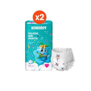 [ซื้อ2ชิ้นลด120.-] Vowbaby Silver Air Pants ผ้าอ้อมเด็กสำเร็จรูปโวลเบบี้ 2 แพค Size M/L/XL/XXL 2 packs ผ้าอ้อมแบบกางเกง บาง ซึมซับดี ไม่จับตัวเป็นก้อน