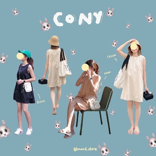 CONY 🐰 เดรสแขนกุด ผ้าคอตตอน