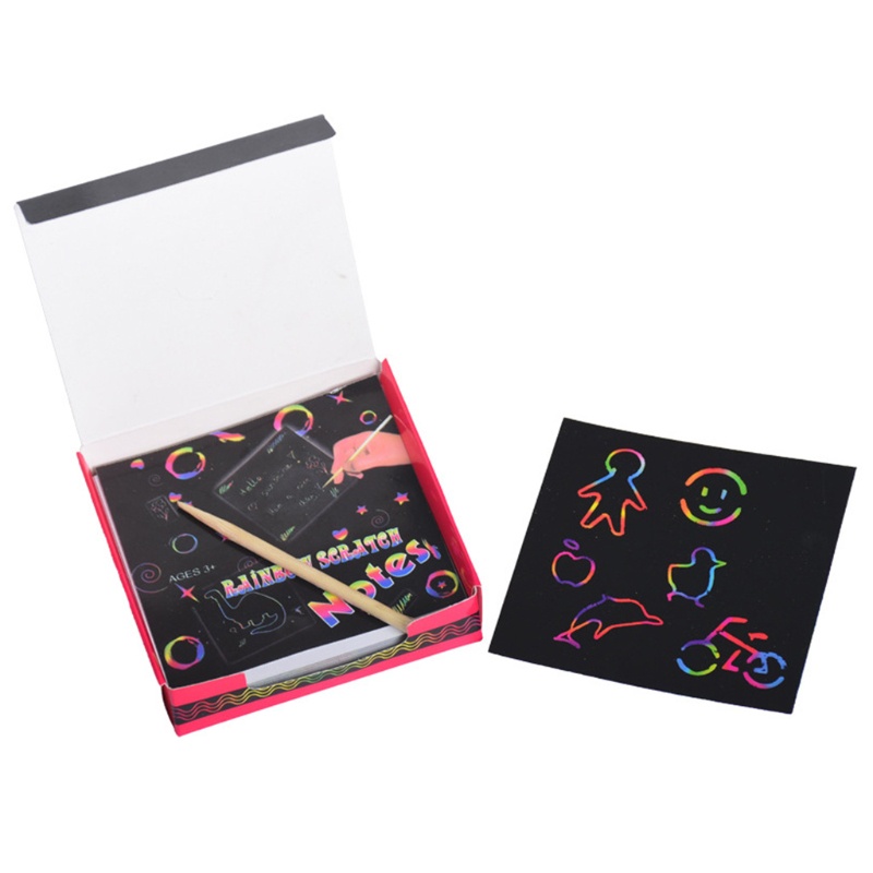 Stat Rainbow Painting Tool Kit DIY Scratch Sketch Art Set for Kid Scratch Painting