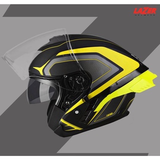 #หมวกกันน็อค Lazer Tango-SR Black-Yellow Fluo-Grey-Matt (Spoiler) สินค้าบางใบ อาจจะมีตำหนิเล็กน้อย เพราะเป็นสินค้าลดราคา