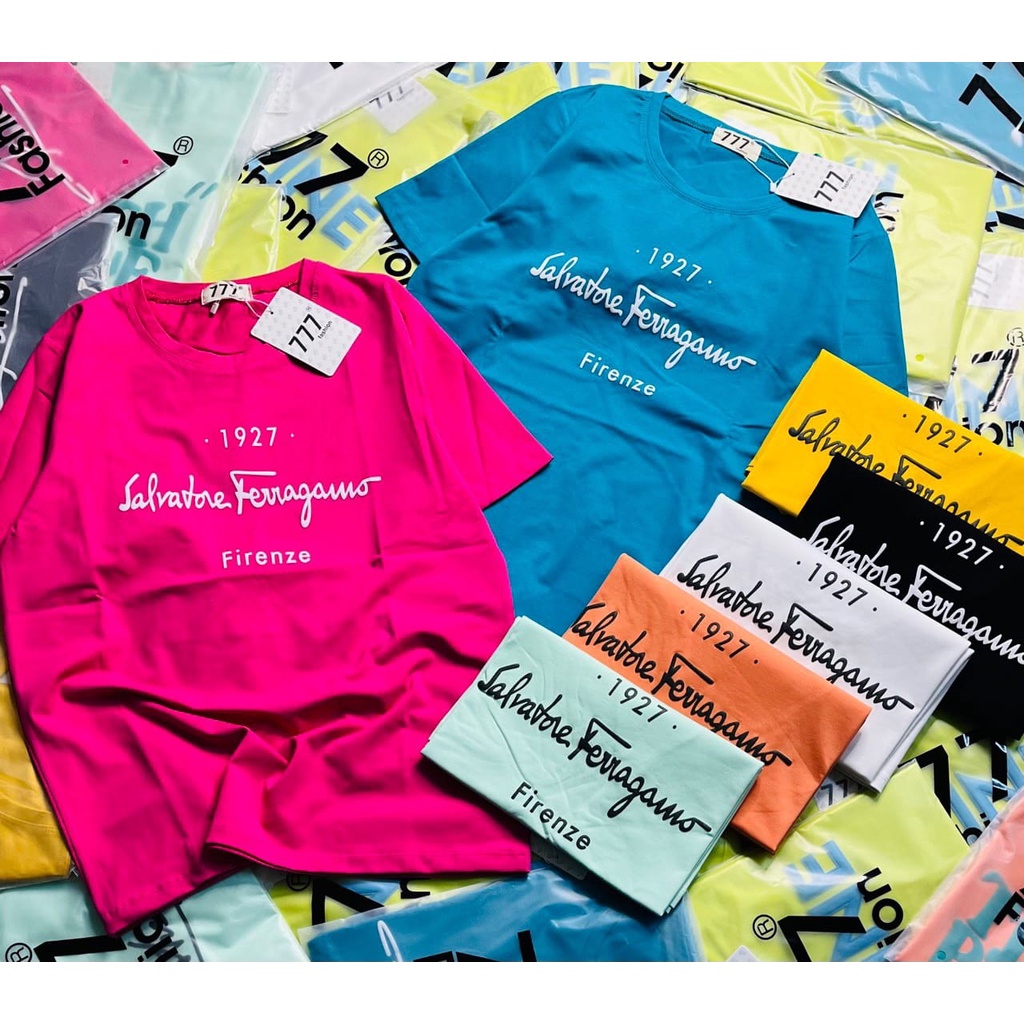 เสื้อยืดผ้าฝ้ายตัวอักษรหลวมปักตัวอักษรในการออกแบบต่างๆ 777 สําหรับผู้หญิง (REAL PHOTOS+VIDEO OF THE 