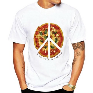 Give Pizza A Chance World Peace Love เสื้อยืดลําลอง สําหรับผู้ชาย ผู้หญิง แขนสั้น คอกลม พิมพ์ลาย 830S-5XL