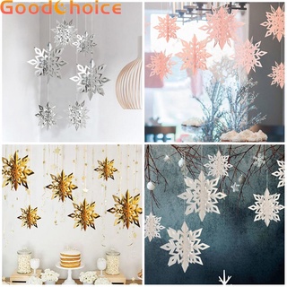 【Good】High Quality Snowflake Pendant 6 Pcs Christmas Tree Pendant New Years Supplies【Ready Stock】