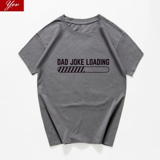 ผ้าฝ้ายแท้เสื้อยืด พิมพ์ลายตัวอักษร Dad joke loading novelty สไตล์วินเทจ สําหรับผู้ชายS-4XL