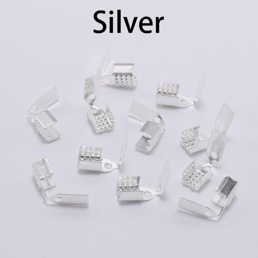 คลิปหนีบสาย  100ชิ้น/แพ็ค โรเดียมทอง แบบพับได้ สำหรับงานเครื่องประดับDIY - รูปที่ 2