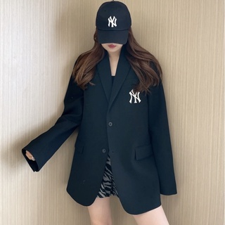 [จัดส่ง 24 ชั่วโมง] Yankees เสื้อสูท ปักลาย NY ทรงหลวม สไตล์เกาหลี สําหรับผู้ชาย ผู้หญิง