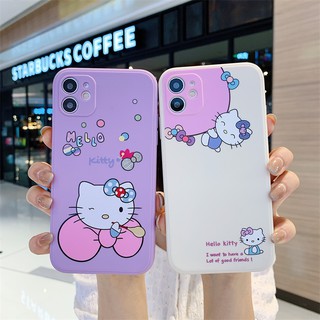 เคสโทรศัพท์ทรงสี่เหลี่ยม KTแมว 7 7plus 8 8plus X XS XR XSmax  11pro max plus 12 promax #940