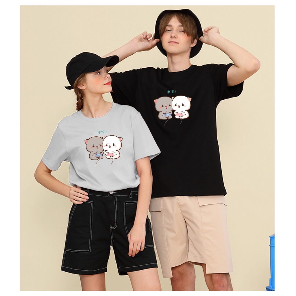 Couple Outfit Best เสื้อยืดผ้าฝ้ายพิมพ์ลาย 100% Couple Set Collections (CP02)