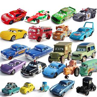 โมเดลรถยนต์ โลหะอัลลอย รูป Disney Pixar McQueen Mater Sheriff Blue Dinosaure Storm Ramirez 1:43 ของเล่นสําหรับเด็ก