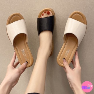 🚩Sale80%🚩รองเท้าส้นตึก คาด 2 สี ส้นสูง 7 cm ไซส์ 35-40