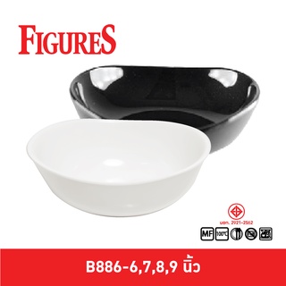 Figure ชามวงรี ชามเมลามีนทรงถ้วยทอง ขนาด 6,7,8,9, นื่ว รุ่น B886-6,7,8,9 นิ้ว