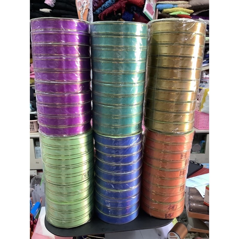 ริบบิ้นขอบทอง#3=18มิล25หลา,#9=30มิล50หลา(TW) - รูปที่ 3