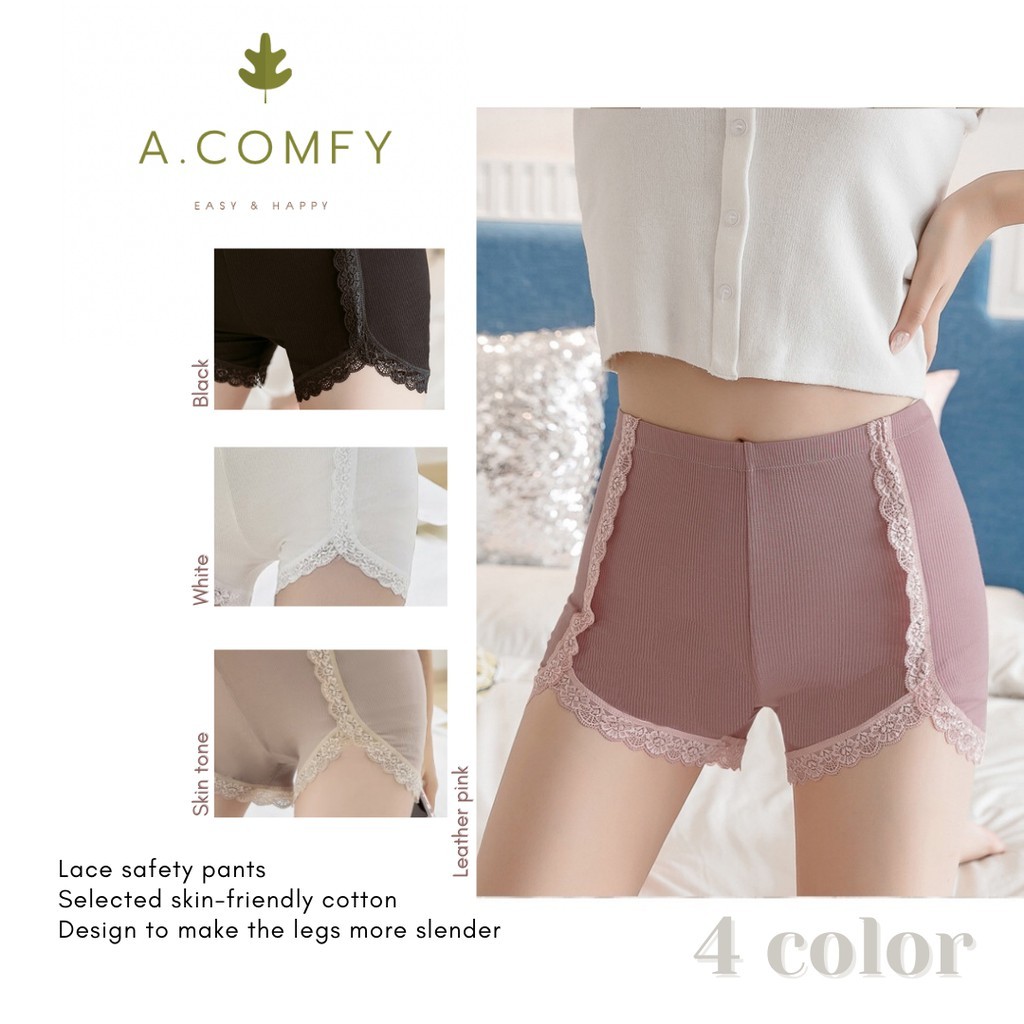 A.comfy ♡ SP-01 ✨ กางเกงซับใน กันโป๊ผู้หญิง ขาสั้นลูกไม้ 🔥พร้อมส่ง🔥
